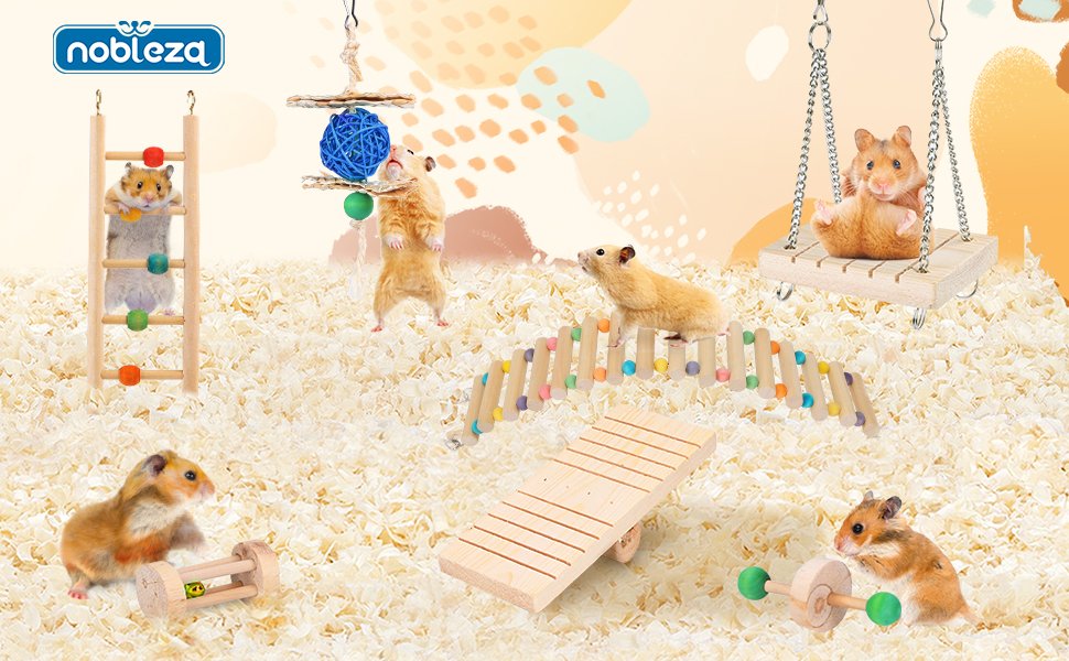 juguetes para hamster de madera